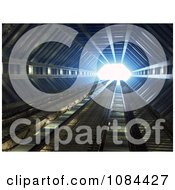 Poster, Art Print Of 3d Futuristic Corridor With Bright Light At The End
