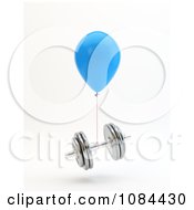 Poster, Art Print Of 3d Blue Balloon And A Floating Dumbbell
