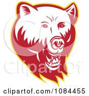 Clipart Retro Red Bear Face Royalty Free Vector Illustration