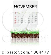 Poster, Art Print Of November Calendar With Soil And Grass