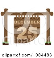 Poster, Art Print Of 3d Wooden December 25 Christmas Calendar Sign