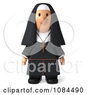 Clipart 3d Nun Standing And Facing Forward Royalty Free CGI Illustration by Julos