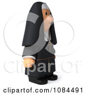 Clipart 3d Nun Standing And Facing Right Royalty Free CGI Illustration by Julos