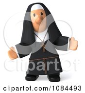 Clipart 3d Nun With Open Arms Facing Forward Royalty Free CGI Illustration by Julos
