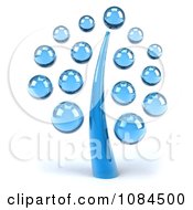 Clipart 3d Blue Glass Tree Royalty Free CGI Illustration