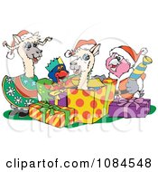 Christmas Llamas And Parrots Opening Gifts