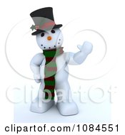 Poster, Art Print Of 3d Frosty The Snowman Waving