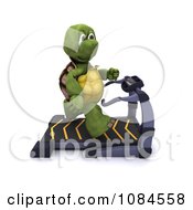 Poster, Art Print Of 3d Healthy Tortoise Jogging On A Treadmill