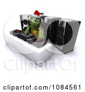Clipart 3d Tortoise Dj Hosting A Christmas Party Royalty Free CGI Illustration