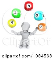 Poster, Art Print Of 3d White Character Juggling Bingo Balls