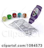 Poster, Art Print Of 3d Bingo Marker With Sheets And Balls