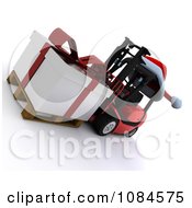 Poster, Art Print Of 3d Christmas Delivery Gift On A Forklift