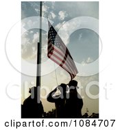 Soldiers Saluting The American Flag