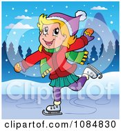 Poster, Art Print Of Happy Girl Ice Skating