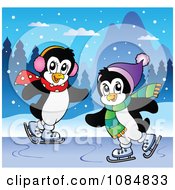 Poster, Art Print Of Penguins Ice Skating