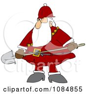 Poster, Art Print Of Santa Carrying A Shovel