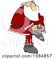 Poster, Art Print Of Santa Putting His Boots On
