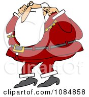 Clipart Santa Plugging His Ears Royalty Free Vector Illustration