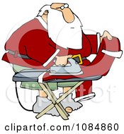 Clipart Santa Ironing His Pants Royalty Free Vector Illustration by djart