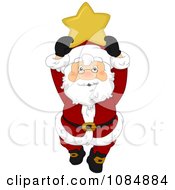 Santa Claus Holding Up A Christmas Star
