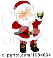 Poster, Art Print Of Santa Claus Holding A Christmas Drink