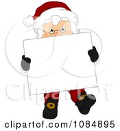 Clipart Santa Claus With A Christmas Sign 3 Royalty Free Vector Illustration