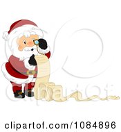 Poster, Art Print Of Santa Claus Reviewing His Christmas List With Copyspace