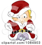 Christmas Toddler Wearing A Santa Suit