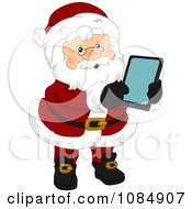 Clipart Santa Claus Using A Tablet Royalty Free Vector Illustration