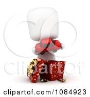 Poster, Art Print Of 3d Ivory Boy Opening A Toy Car Christmas Gift