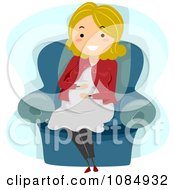 Poster, Art Print Of Blond Pregnant Woman Rubbing Her Baby Bump