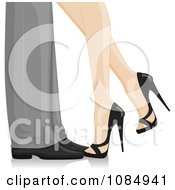 Poster, Art Print Of Formal Couples Feet With The Woman Kicking Her Leg Back