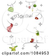 Poster, Art Print Of Merry Christmas Greeting Border With Holiday Icons