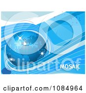 Poster, Art Print Of 3d Blue Mosaic Globe Waves And Text