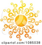 Poster, Art Print Of Hot Summer Sun With Swirly Rays