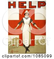 Nurse And Cross On An Australian Red Cross Society Poster