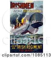 Poster, Art Print Of Irish Recruiting Poster To Avenge The Luistania