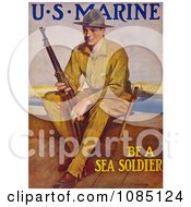 Poster, Art Print Of Marine Soldier With A Rifle