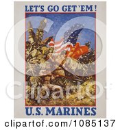 Poster, Art Print Of Marines With Flags And Weapons In A Jungle