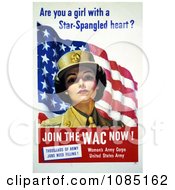 Poster, Art Print Of Wac Woman With American Flag
