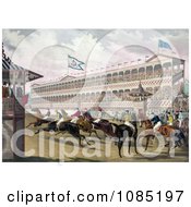 Poster, Art Print Of Group Of Anxious Jockeys Rushing Away From The Start Line At Jerome Park New York