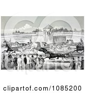 Poster, Art Print Of Group Of People Watching From The Sidelines Of A Horse Race