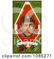 Poster, Art Print Of Vintage Baseball Card Of Ty Cobb Of The Detroit Tigers With Baseball Gear Over Green