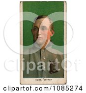 Vintage Baseball Card Of Detroit Tigers Baseball Player Ty Cobb Over Green