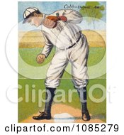 Poster, Art Print Of Ty Cobb Standing Over A Base And Looking Down