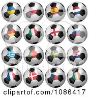 Poster, Art Print Of 3d European Soccer Championship Of 2012 Balls With Flags