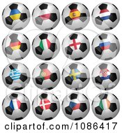 Clipart 3d European Soccer Championship Of 2012 Balls With Flags Royalty Free CGI Illustration