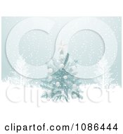 Clipart 3d Live Christmas Tree Outdoors In The Snow Royalty Free Vector Illustration