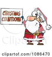 Santa Claus Holding A Christmas Countdown Sign