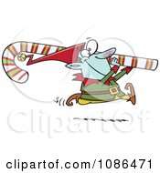 Poster, Art Print Of Christmas Elf Carrying A Candy Cane